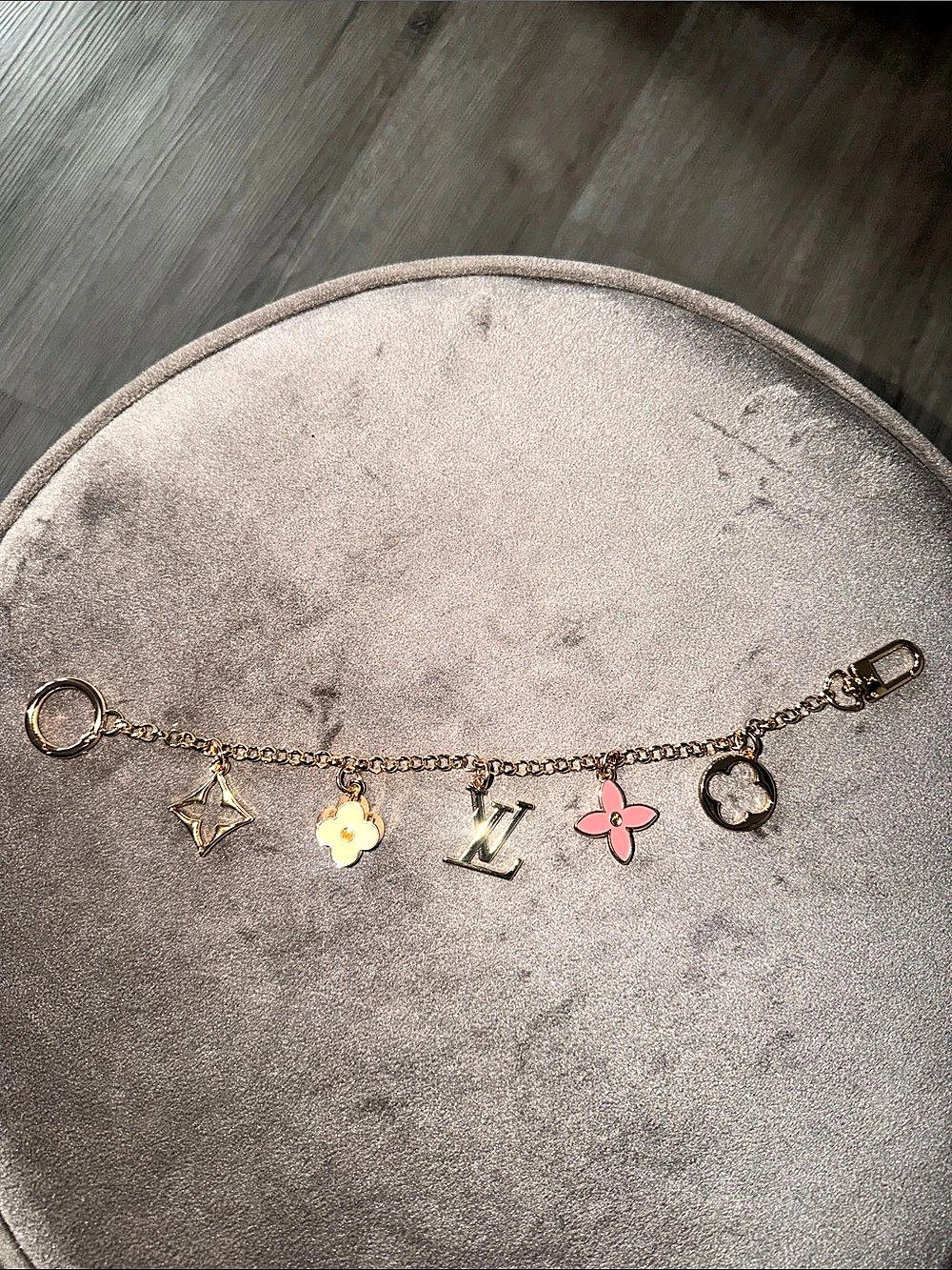 Louis Vuitton Blooming Flowers Chain Bag Charm Gold & Pink